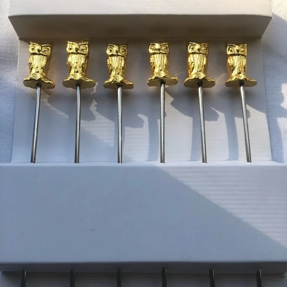 OWL, mini appetizers, cocktail picks by Williams Sonoma, HTF NIB set of six - Picture 3 of 8